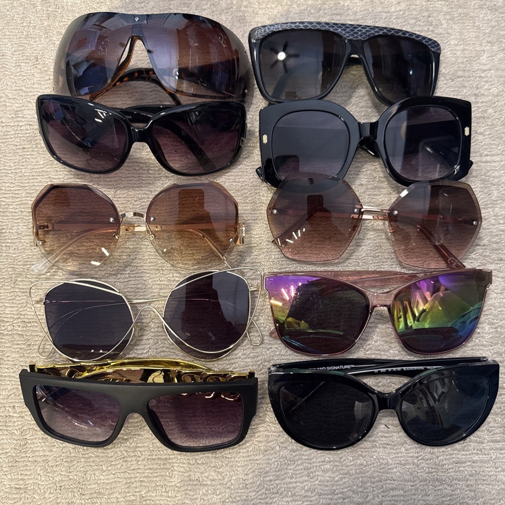 Oversized "Jackie O" Sunglasses Wholesale Bulk Lot of 10 pairs. Hollywood Glam.